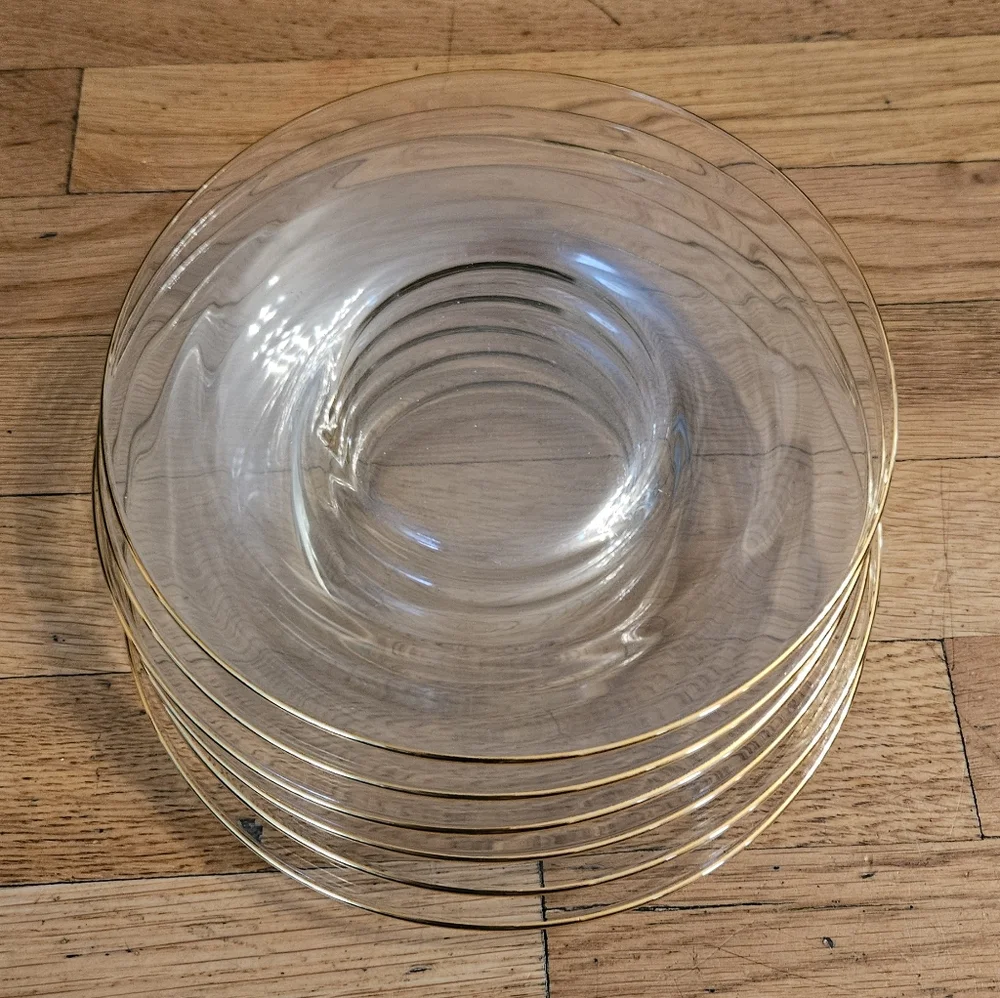 *Mansfield by Tiffin-Franciscan  Luncheon Plates w/24k Gold Trim Set Of 6